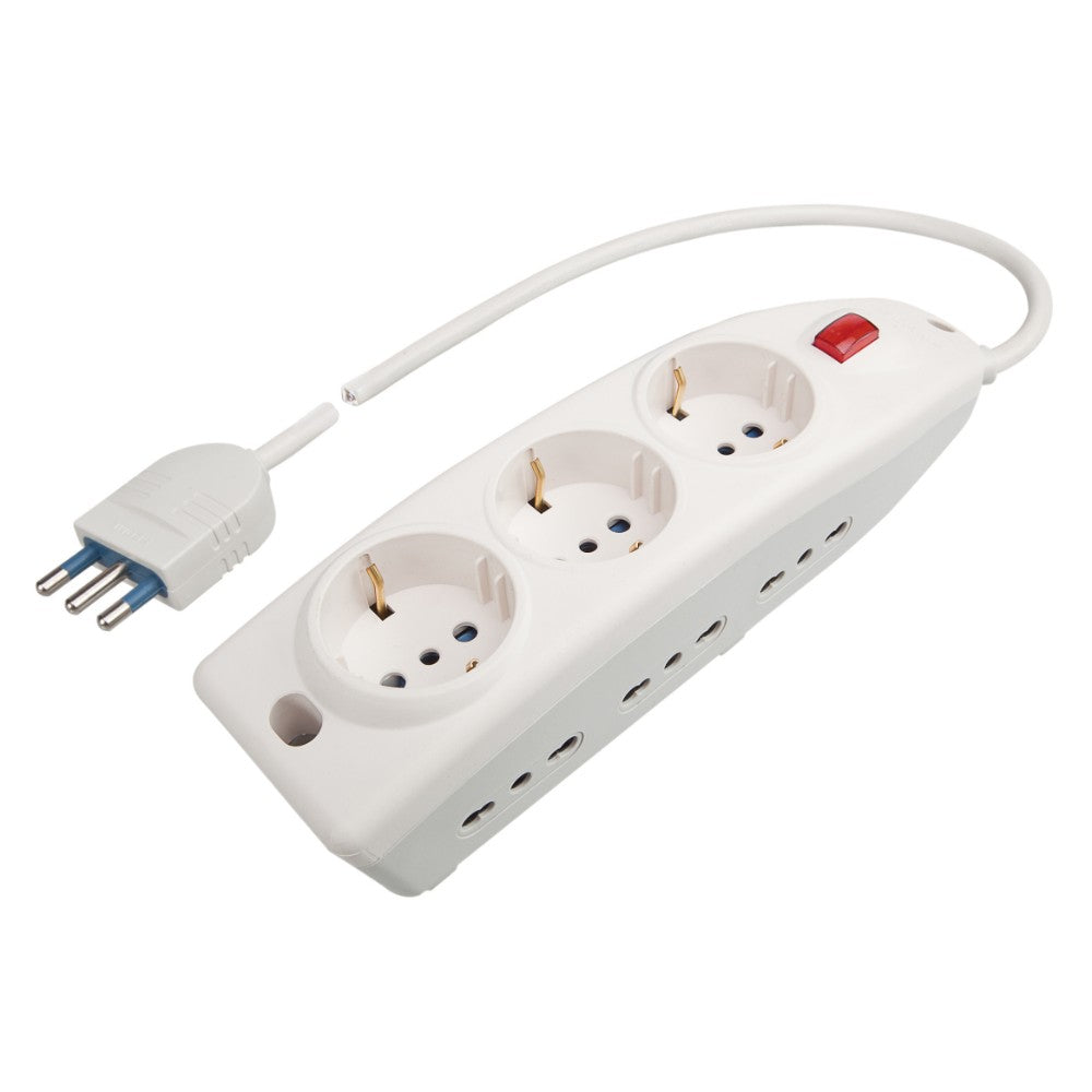 Presa Multipla 3P30-6 10/16A con Interruttore e Cavo Bianca - Polypool Presa Multipla 3P30-6 10/16A con Interruttore e Cavo Bianca - Polypool